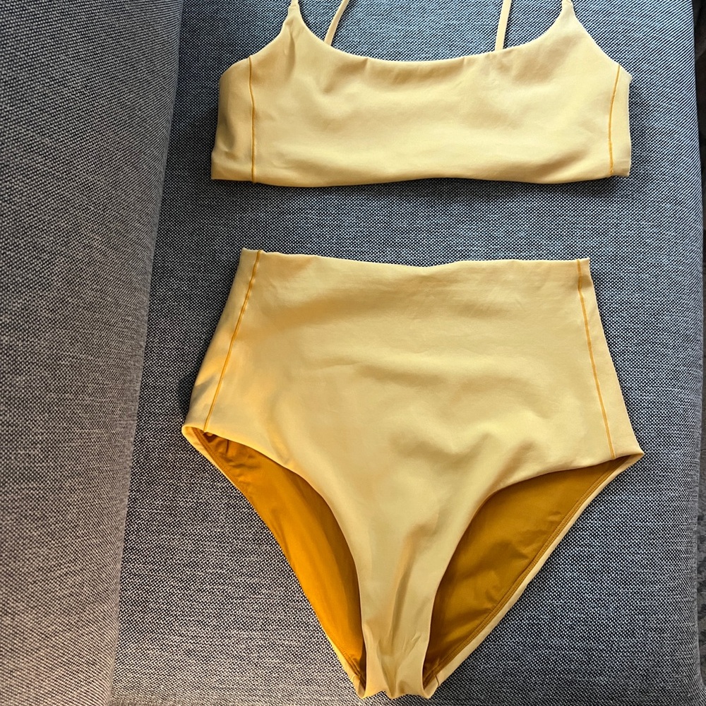 Left on Friday Yellow High-Waisted Bikini Set